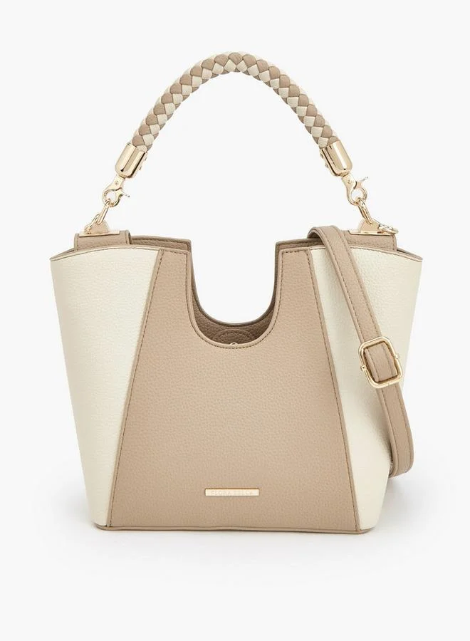 Flora Bella By Shoexpress Flora Bella Textured Tote Bag With Braided Handle